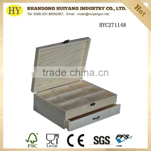Wooden Compartment Box With Drawer for Jewelry Storage Box thumbnail-1