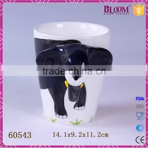 Unique White Ceramic Elephant Desgin Animal Mug thumbnail-2