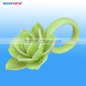Bulk Ceramic Flower Napkin Ring thumbnail-1