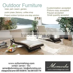 1052 Hot Sale Outdoor Rattan Furniture Sun Beach Lounger in Garden Sets or Beache Sets thumbnail-1