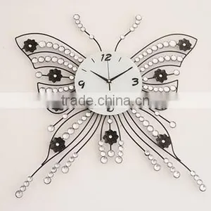 Wall Digital Metal Clock Decoration Butterfly thumbnail-1