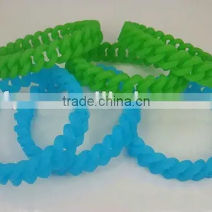 Colorful Cheap Silicone Braided Twisted Bracelet thumbnail-1
