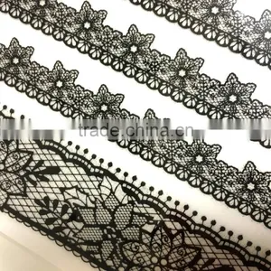 Black Embroidery Lace Rub-ons Transfer, Glitter Rub-on Transfer Sticker, Elegant Lace Transfer Sticker thumbnail-5
