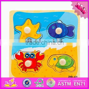 2017 New Design Children Matching Toy Wooden Knob Puzzle W14M117 thumbnail-1