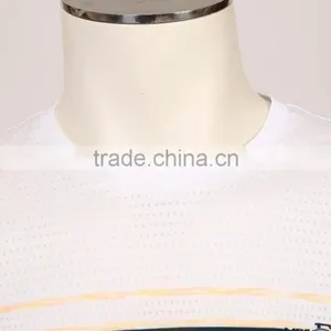 Mens Private Label White Stripe Cotton Solid t Shirt thumbnail-3