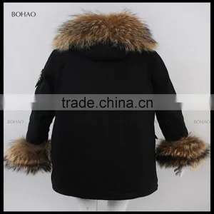 Trade Assurance New Latest Lamb Fur Coat With Raccoon Collar and Sleeves thumbnail-2