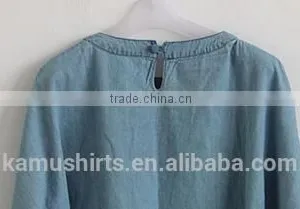 Fashion Lady Denim Tops Jean Blouse Shirts for Woman thumbnail-4