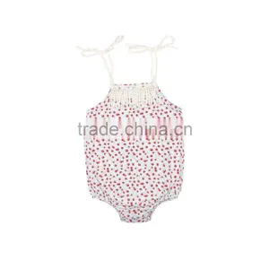Organic Baby Clothes Baby Products Wholesale Baby Onesie Floral Lace Romper thumbnail-5
