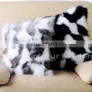 CX-D-33 Genuine Fox Fur Floor Cushion Covers/ Pillow Case thumbnail-5