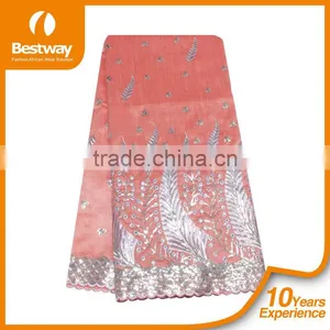 Beaded Raw Silk George Wrappers GP0044 African Lace Fabrics Women Dresses thumbnail-3