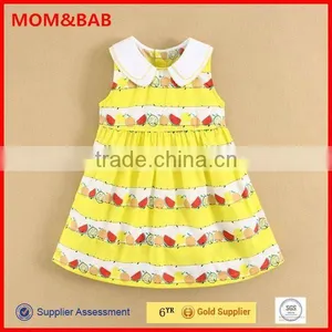 China Baby Clothes Factory Supply Baby Girls Dresses Woven Design Sleeveless thumbnail-1