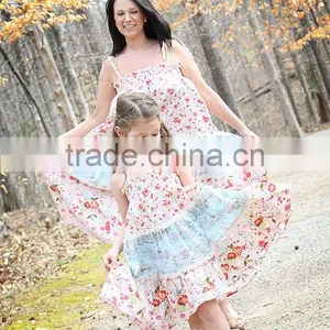 2017 Printed Matching Mother Daughter Clothes Plus Size Maxi Dress thumbnail-5