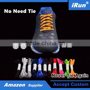 Never Need Tie Orange Flat Elastic Shoelaces For Baby Booties and Infant - Elastic Anchor No-Tie Easy Shoelaces for Trainers thumbnail-1