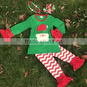 Girls Christmas Outfit With Necklace and Bow thumbnail-1