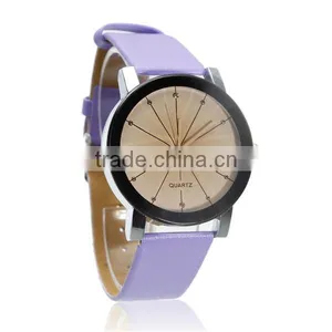 New Fashion Leatheroid Adjustable Wrist Watches Round Purple Battery Included 24.2cm Long thumbnail-1