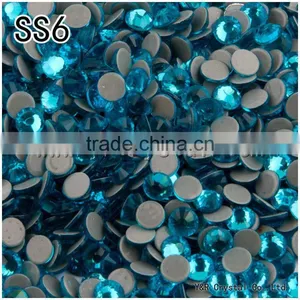 Free Shipping Aquamine Color Ss6 1.9mm-2.0mm Hot Sales and Best Quality HotFix Glitters Ironon Garment Clothing Crystal thumbnail-1