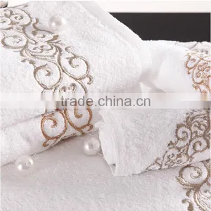100% Cotton Hotel Bathroom Towel Sets/High Quality Luxurious Embroidery Hotel Terry Towel thumbnail-3