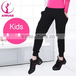 Gymnastics Casual Ballet Pants Black Cotton Girls Kids Capri Pants thumbnail-2