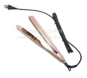 Gold CNV Pro Digital PTC Ceramic Titanium Plate Flat Hair Straightener + Hair Curler, 2 in 1 Straightening Curling Iron thumbnail-2