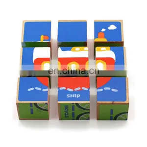 High Quality Montessori Wooden Baby Toy Animals Puzzle Cube Solid Wooden For Children Use thumbnail-2