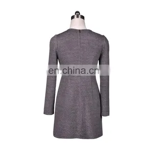 Guangzhou Clothing Manufacturer Beaded Collar Full Sleeve Ladies Fashion Dresses thumbnail-2
