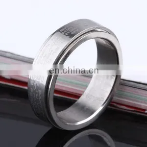 HOT Unisex Titanium Stainless Steel Bible Lord's Prayer Cross Band Ring thumbnail-4