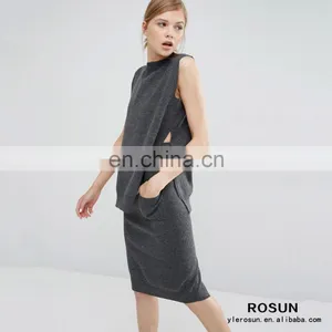 European Style Ladies Sleeveless Knitted Sweater Suit thumbnail-1