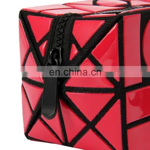 Lattice Sequined Folading Travel Makeup Pouch Bag Cosmetic With Zipper thumbnail-3