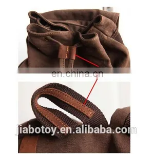 School Bag 2015 Hot New Design Style Factory Price Vintage Canvas Backpack Rucksack School Bag Satchel Hiking Shoulder Bag thumbnail-5