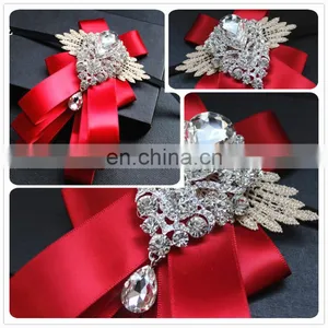 Aidocrystal Handmade Bow Tie Fashion Groom Men Red Plaid Male Marriage Butterfly Wedding Bow Ties thumbnail-1