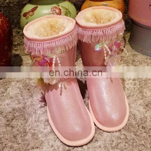 Aidocrystal New Style Comfortable Warm Women Shoes China Wholesale Winter Girl Lovely Bling Snow Boots thumbnail-5