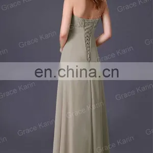 Grace Karin Sexy Strapless Backless Chiffon Long Bridesmaid Dresses CL3133-1 thumbnail-5