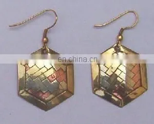 Beautiful Pattern Brass Earrings thumbnail-1