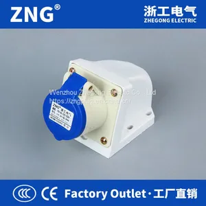 Panel Mounted Industrial Socket 32A 3Pin, 220V 32A 2P+PE IP44 Industrial Socket Stationary thumbnail-3
