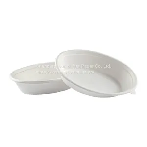 Disposable Oval Bowls: 20oz Compostable Heavy Molded Fiber Oval Bowl SS-SBB820 thumbnail-1