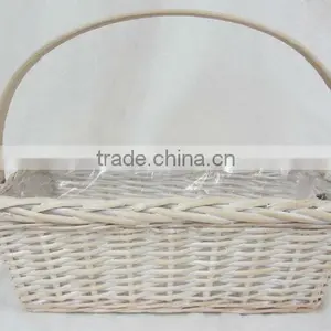White Wicker Basket Square thumbnail-1
