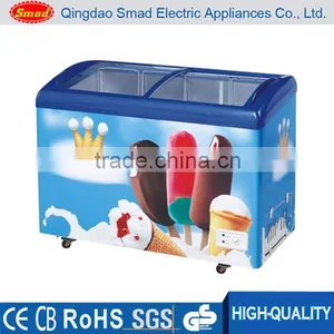 Sliding Door/curved Glass Door Ice Cream Display Supermarket Freezer thumbnail-1
