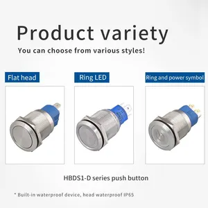 Ip65 22mm ss Ring Illumination Head 1no1nc 6v 5 Pin Push Button Switch Momentary thumbnail-2