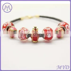 DIY Metal Enamel Beads Fashion Leather Bracelet thumbnail-2