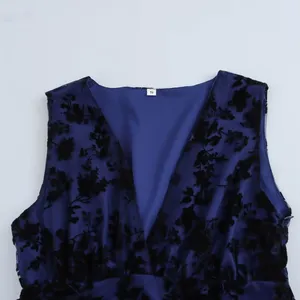 2025 European and American Style Spring Women's Plush V-neck Sleeveless Layered Cake Dress thumbnail-4