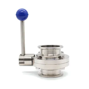 Food Grade Stainless Steel Butterfly Valve Welded Manual Sanitary Welding Powder Butterfly Valve for Milk Tank thumbnail-4