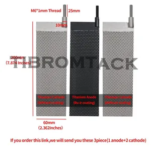 1pc MMO Titanium Anode & 2pcs Titanium Cathodes Electrode Mesh With Ru-Ir Coating thumbnail-2