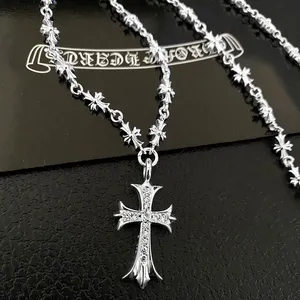 Simple Silver Color Cross Pendant Necklace Men Punk Hip Hop Metal Chain Necklaces Fashion Jewelry Accessories Gift 2026 thumbnail-3