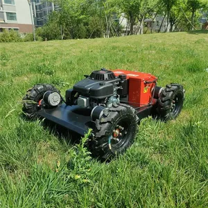 Vigorun Industrial Grade Robot Grass Cutter Remote Control Cordless Gas-Electric Hybrid Lawn Mower 200M Range 550mm Cutting thumbnail-1