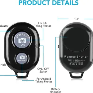 Portable Wireless Camera Remote Shutter for Smartphones Photography and Video Recording Bluetooth Remote Control Wrist Strap Included thumbnail-4