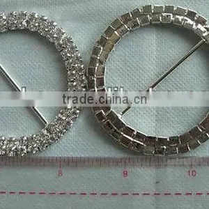 RHINESTONE BUCKLES SLIDER/METAL BASE, HLWJ SILVER COLOR thumbnail-1