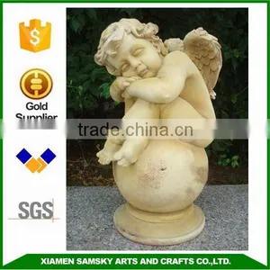 Outdoor Decoration Angel Sleeping Fibreclay Garden Statue thumbnail-1