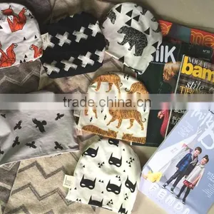Ins Hot Selling Children Autumn & Winter Baby Headwear Toddlers Baby Fashion Printing Soft Cotton Hats thumbnail-2
