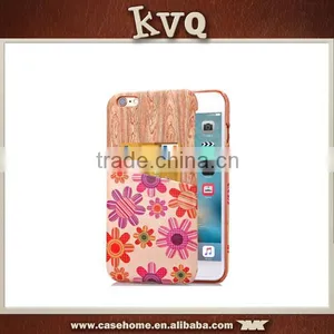 Card Holder PU Leather Back Cover Case for Iphone 6 6s thumbnail-1