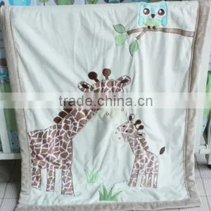 2015 New Design Applique 100% Cotton OEM Baby Fluffy Fleece Blanket thumbnail-5